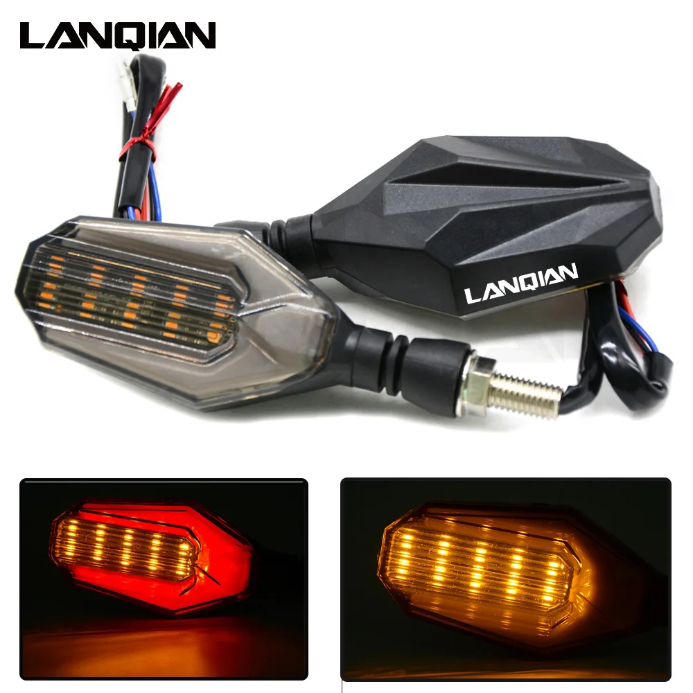 

LANQIAN 1 pair Motorcycle Accessories 12V Led Light Turn Signal Indicators Blinkers Universal for Honda Kawasaki Suzuki Yamaha