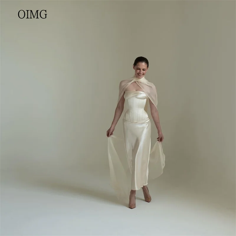 

OIMG современное платье русалки без бретелек для выпускного вечера с короткими рукавами вечернее платье длиной до щиколотки вечернее платье robe de soirée femme по индивидуальному заказу