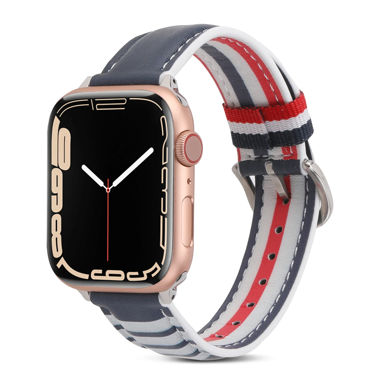 Cinturini in vera pelle per il tempo libero britannico per Apple Watch Series 8 7 SE 6 5 4 3 2 per iWach 38 40 41 42 44 45mm cinturino con fibbia