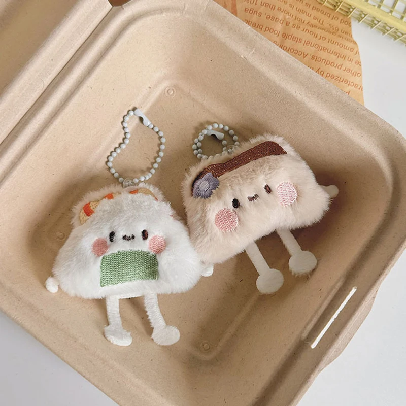 Japanese Style Cute Staple Food Keychain Sweet Cute Bag Pendant Charms Car Keyring Accessories For Women Couples Kawaii Gift