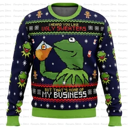 Kermit the Frog brutto maglione di natale Cartoon Anime donna uomo Pullover Top 2025 New Fashion coppia felpa con cappuccio