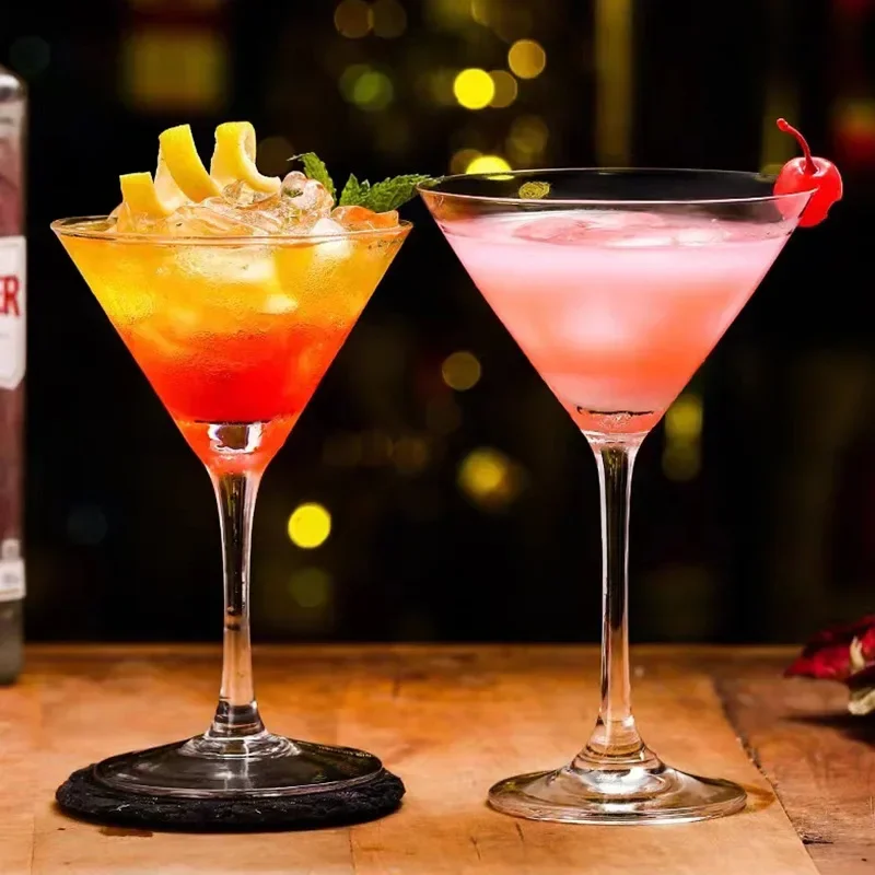 Crystal Martini Cocktail Glass Triangular Stemware Bar Wine Glassware Wedding Party Home Club