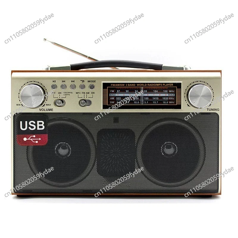 

Ретро-радиоприемник с тремя диапазонами частот, беспроводной Bluetooth, стереофонический динамик с двумя динамиками, MP3-плеер