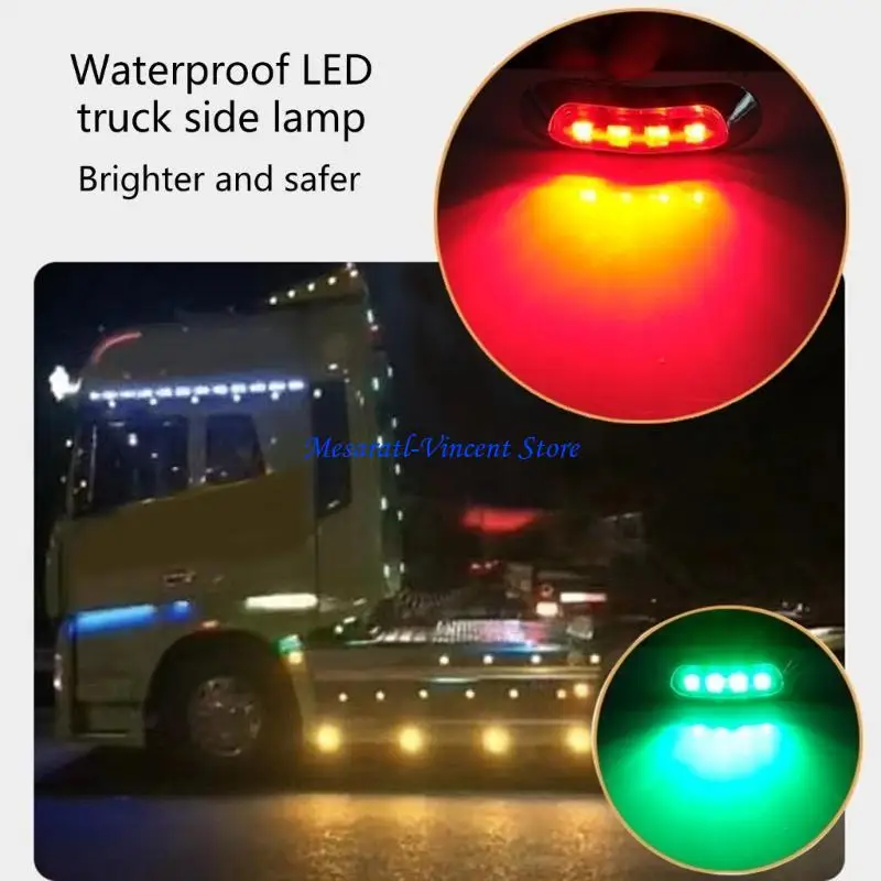 A70F Waterproof 4LED Side Marker Light  Clearance Lights used for Trailer Truck Boat