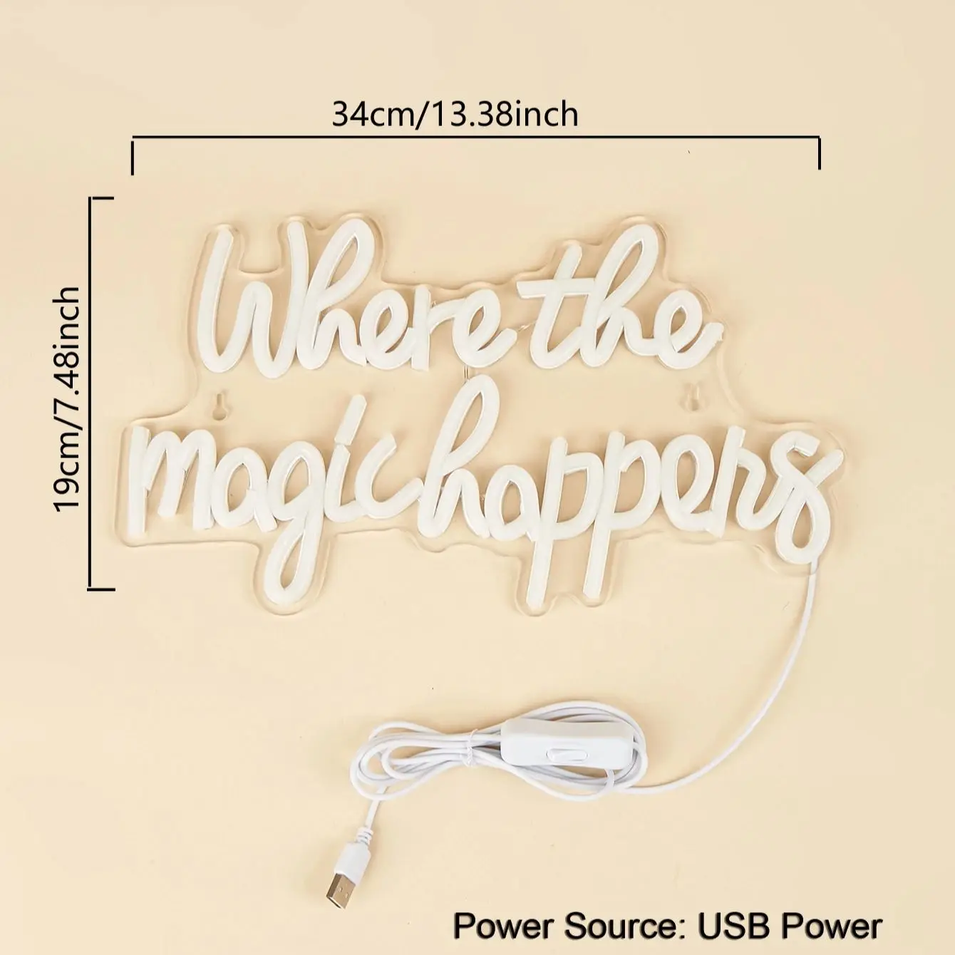 Chi-buy LED Neon Magic Happens USB Powered Neon Signs Decor Lamp Signs Birthday Gift Wall Art For Bedroom Room Bar Shop