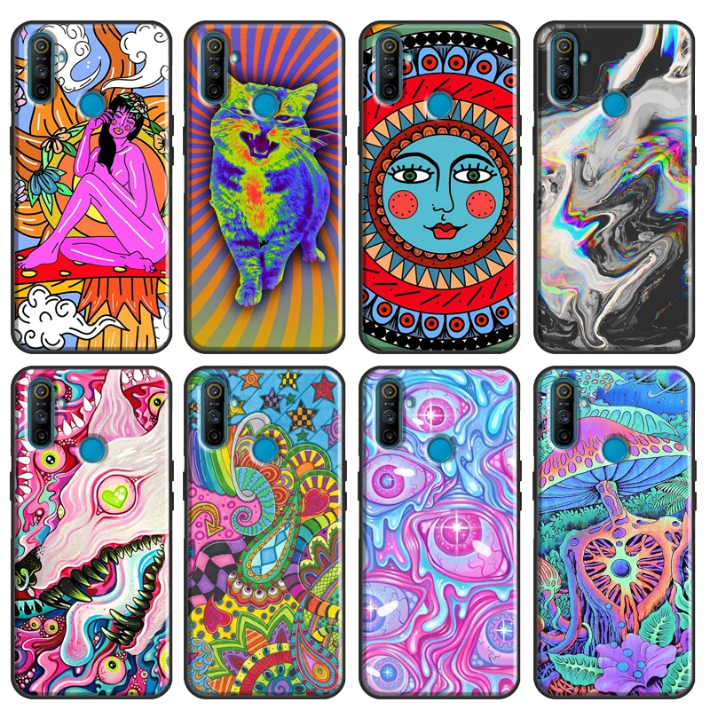 Magic Trippy Psychedelische Art Soft Voor Oppo Realme 6 7 Pro X7 X50 Gt C11 C3 Cover Voor Oneplus 8 pro Nord 8T 7T Telefoon Geval