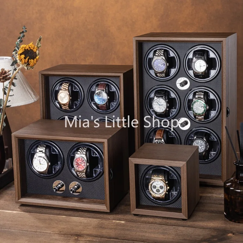 Automatic Mechanical Watch Winder Box with Quiet Motor, Wooden Display & Storage Case for Home Use