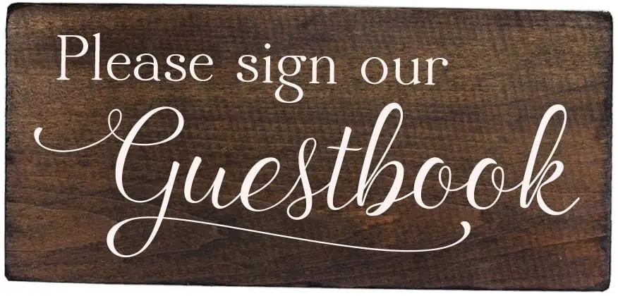 Guest Book Sign Wooden for Wedding, Cabin, Beach or Rental House by Elegant Signs