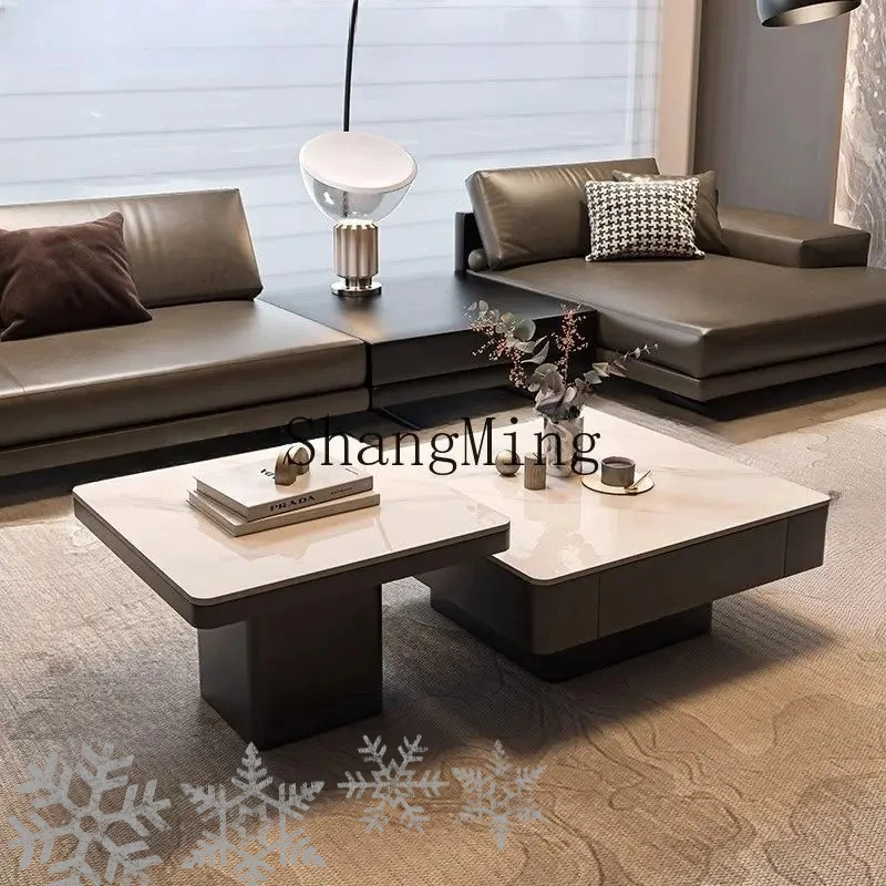 FG ضوء فاخر حديث راقي شقة صغيرة غرفة المعيشة طاولة القهوة المنزلية طاولة القهوة المربعة البسيطة #2