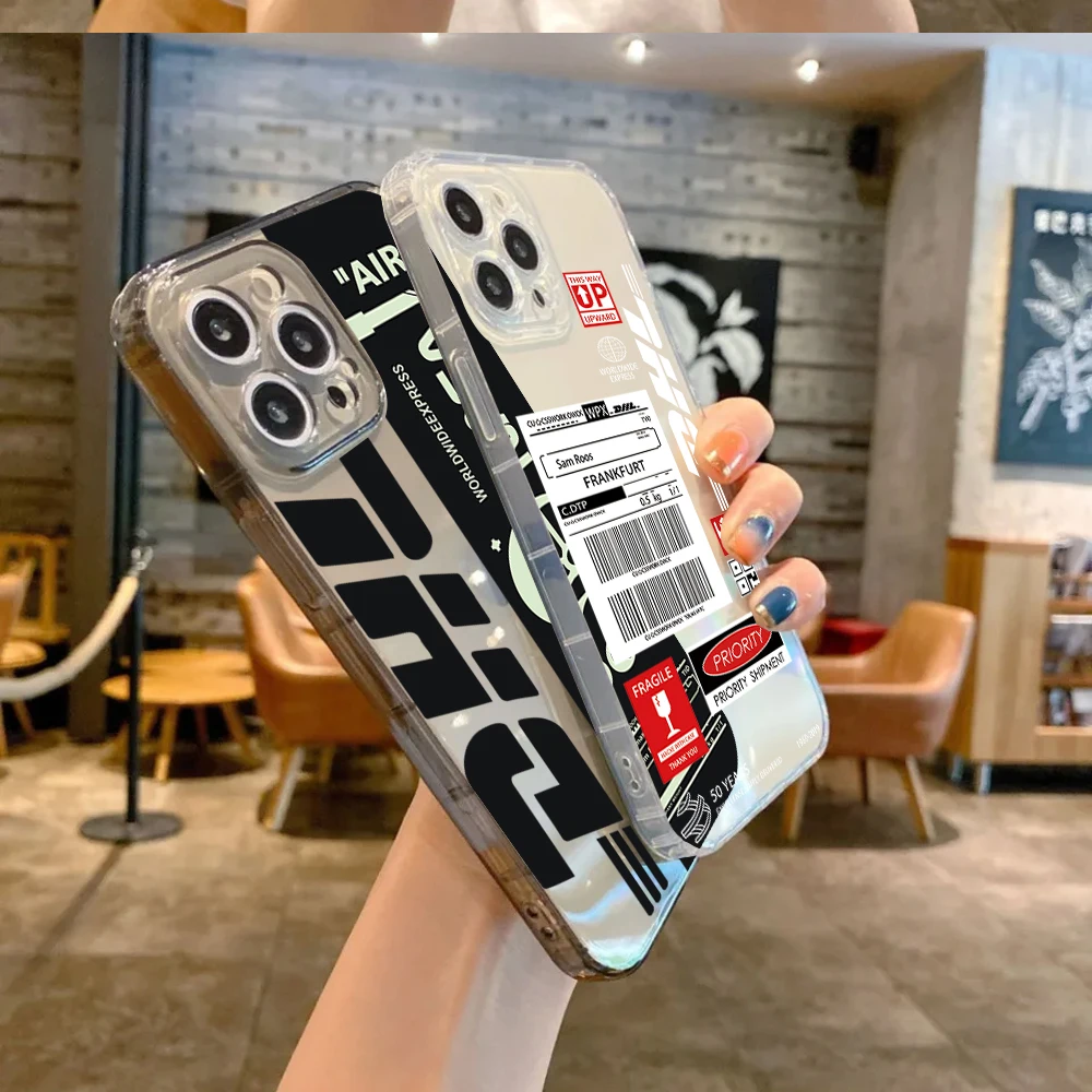 L-Logistics D-DHL FUNDA Handyhülle für iPhone 16 12 13 14 15 Pro Max Plus, stoßfeste, weiche, klare Rückseite