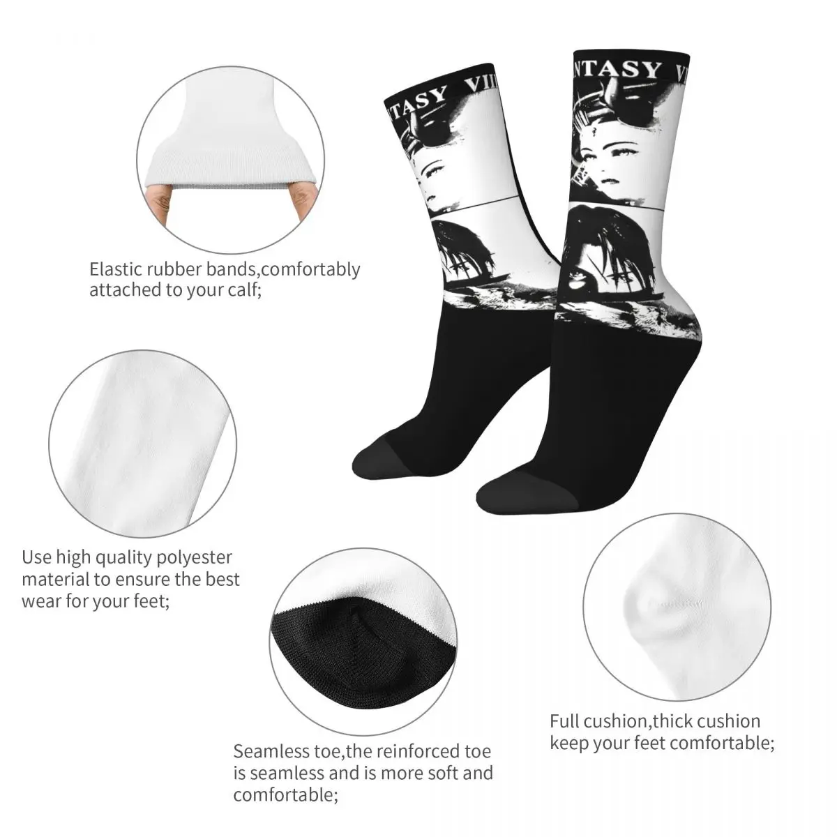 Colorful Men's Women's Final Fantasy VIII Essential Trendy Game Socks Stuff Soft Socks Cute Wonderful Gifts