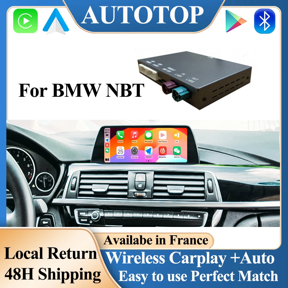 AUTOTOP Android Auto Wireless Carplay Box for BMW NBT System F20 F21 F22 F23 F30 F31 F32 F33 F34 F36 F10 F11 F01 F56 F25