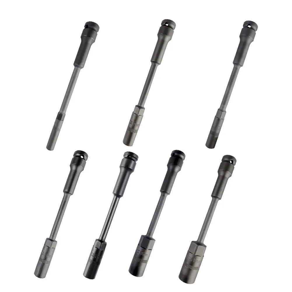 1PC 8-19mm Extra Long Thin Wall Socket 200mm Hex Nut Socket Wrenches For Automobiles Chrome Vanadium Steel Wrench Hardware Parts