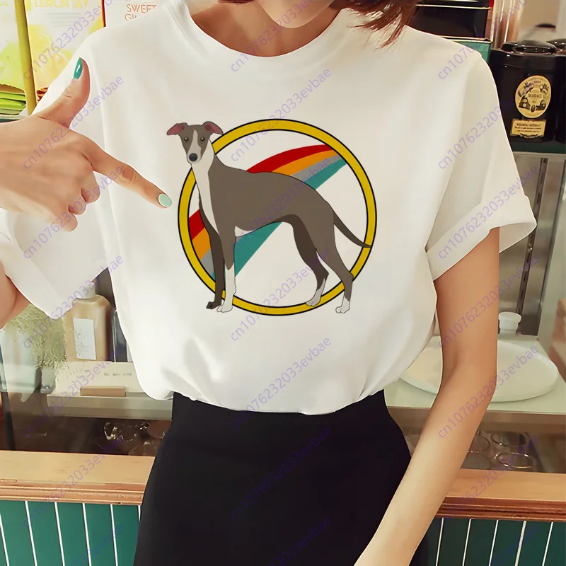 Greyhound Dog Crazy Greyhound Lady T-Shirt donna Summer Fashion Print T Shirt Casual o-collo Tshirt Brand Funny T-Shirt Top Tees