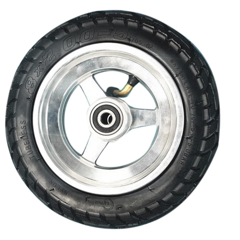 

8X2.00-5 Tubeless Wheel DIY 8X2.00-5 Vacuum Wheel with Alloy Hub for KUGOO S1 S3 Electric Adult Scooter,12mm