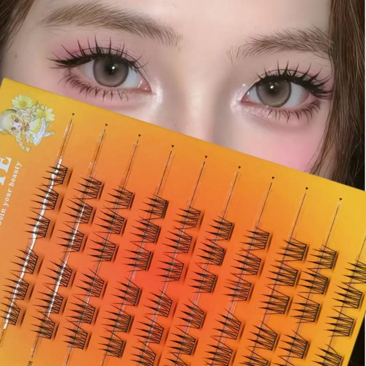 No Glue Needed Idol False Eyelashes Large Capacity 7-9mm Self Adhesive Eyelashes DIY Lash Extension Korean Makeup Cluster Lashes