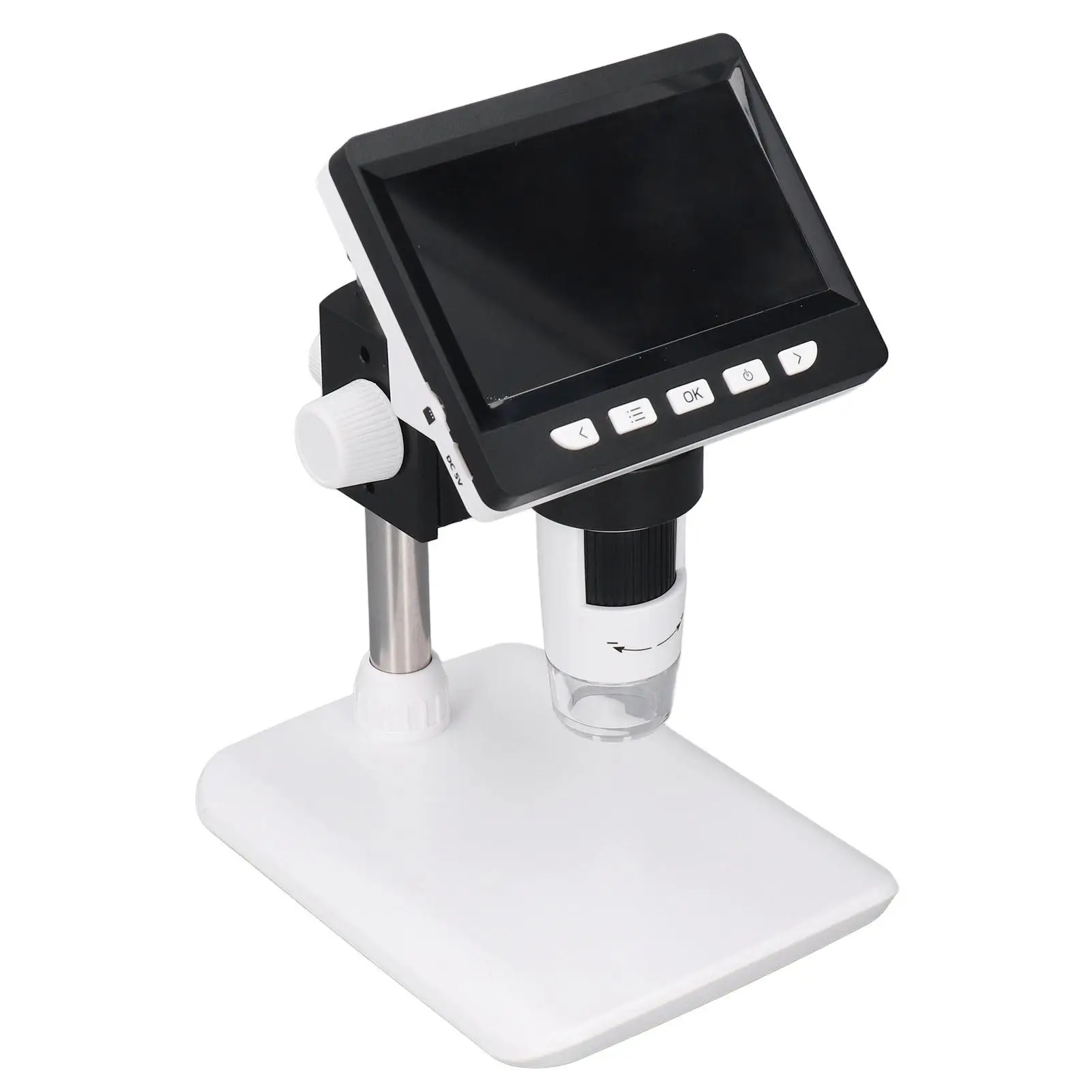 4.3'' HD Digital Microscope with 1000x Zoom, Rotatable & Metal Bracket for Streaming and Recording