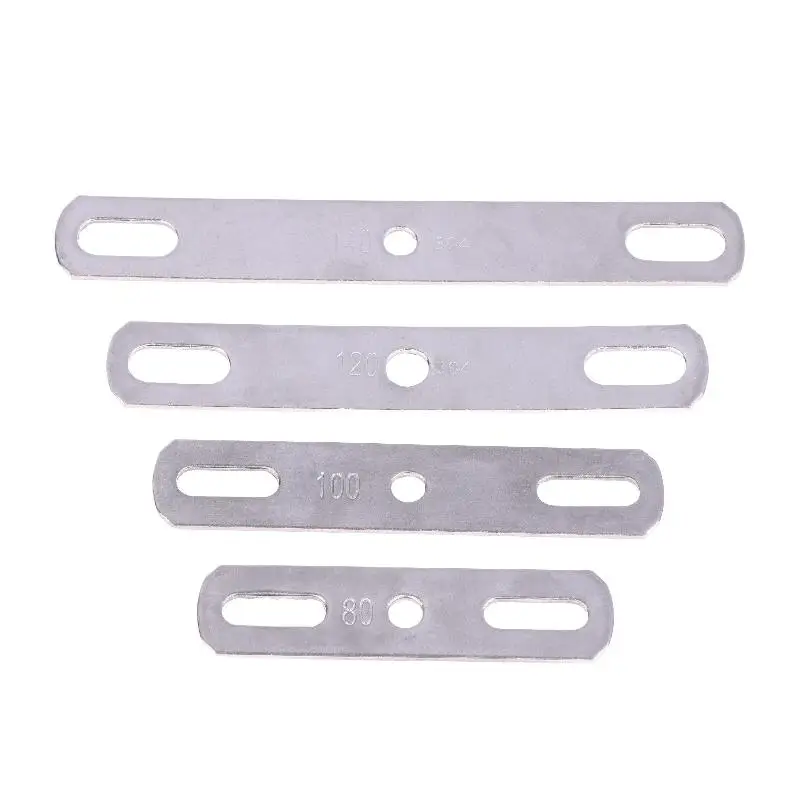 1Pc 304 Stainless Steel Thickened Double Hole Straight Flat Gasket - Bolt Fastening Blocking Plate Hardware Accessory