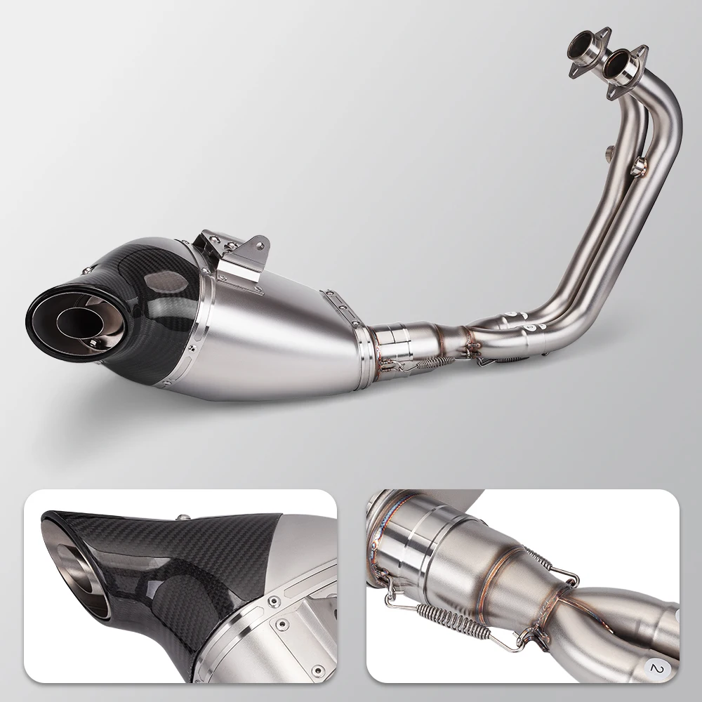 

Full exhaust muffler styem Motorcycle Front Exhaust Tube pipe Racing line for R3 R25 Exhaust Pipe 2015-2023