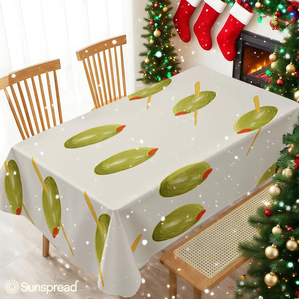 Olive Appetizer Table Cloth Waterproof Tablecloth Spill Proof Table Cloth, Wipe Clean Table Cloth for Dining Camping