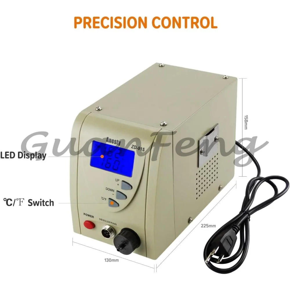 ZD-915 Digital Vacuum Desoldering Station, LCD Display Soldering Rework Repair Tool