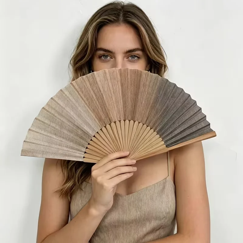 Elegant Bamboo Vintage Gradient Folding Fan Chinese-Style Handheld Ladies' Fan Perfect for Home Gifts Weddings