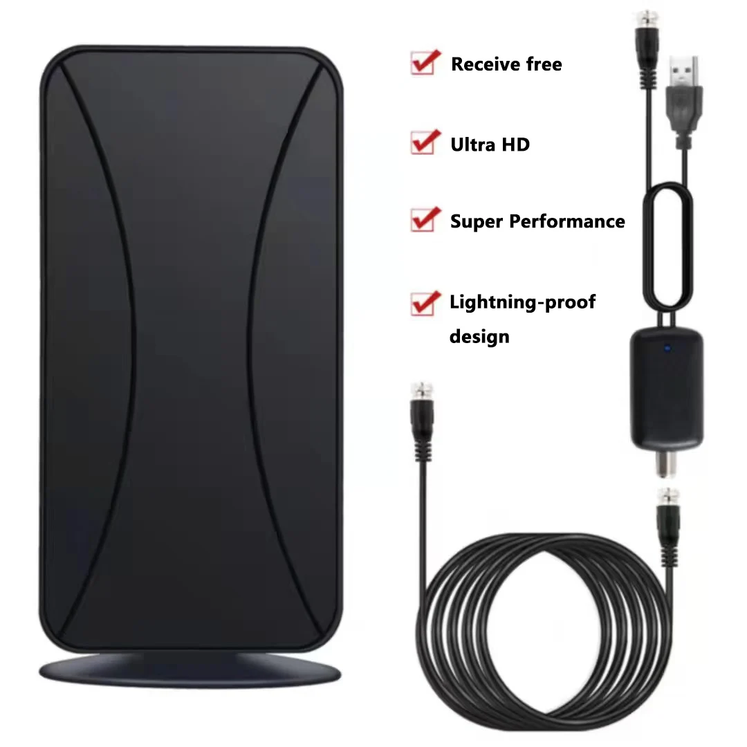 

Цифровая ТВ-антенна 4K HDTV с усилителем сигнала DVB-T2, 25DBI, высокая чувствительность, для внутреннего и наружного использования, простая установка