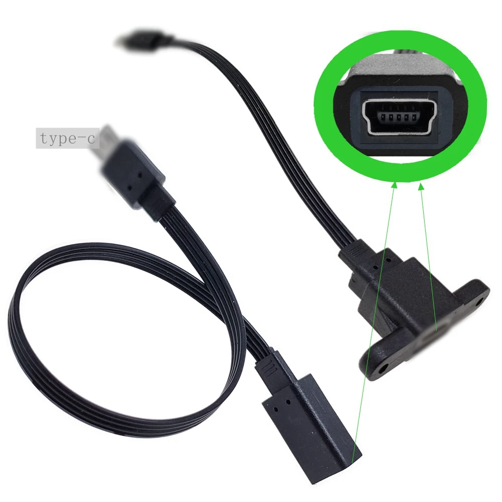 Mini USB female to Type C male converter T-port female data cable C plug connection cable Car mounted conversion cable