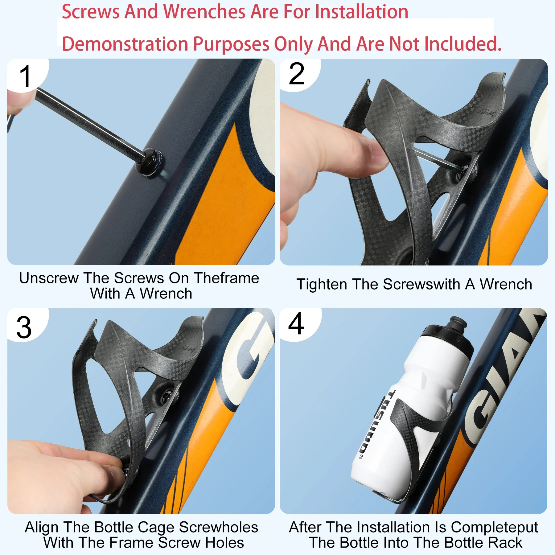 HUALONG Fahrrad-Flaschenhalter aus Nylon mit Carbonfaser – Flaschenhalterung für Rennräder, Mountainbikes und Gravelbikes – Getränkehalter – Detail 8