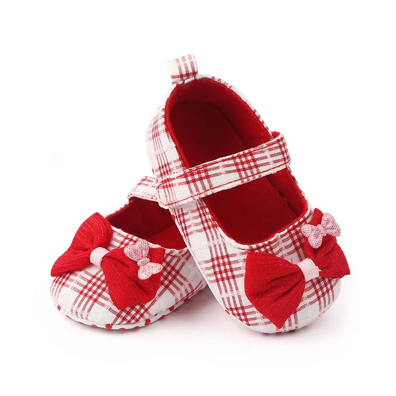 2022 Baby Shoes New Spring Autumn Toddler Girls Cotton Crib Shoes Cute Bowknot Infant Soft Bottom First Walkers 0-18M