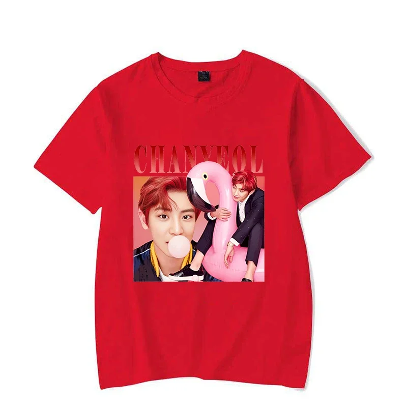 New Fashion Kpop Chanyeol Print Graphic T Shirt Women Y2k Fashion Casual Short Sleeve Shirt Tees