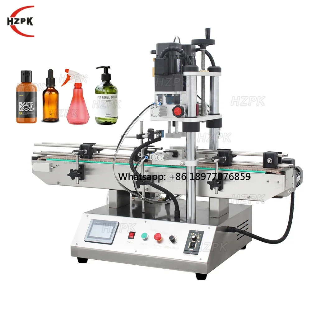 4 Wheel Screw Hand Wash Liquid Bottle Linear Automatic Capping Machine Plastic Bottle With Eye