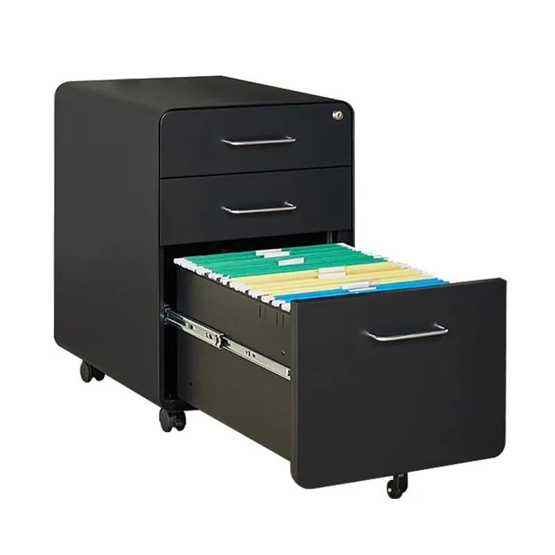 

Office furniture vertical 3 drawer fireproof metal storage steel mobile pedestal cabinet with drawer and wheels