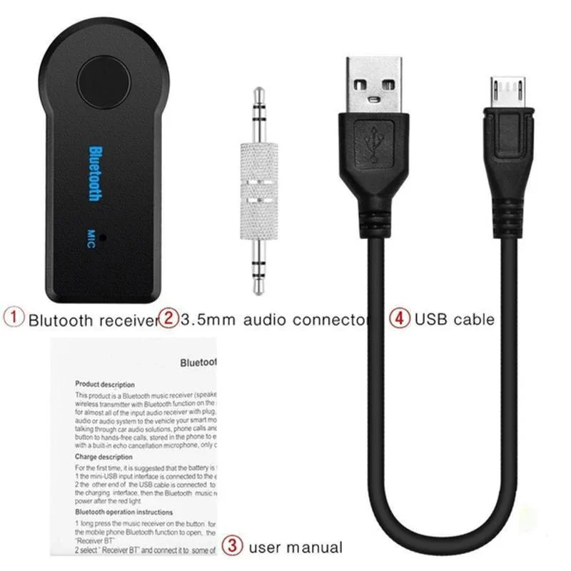 Aux Bluetooth Receiver Car Wireless Adapter USB Mini Stereo Audio Music Bluetooth Audio Receiver Adapter