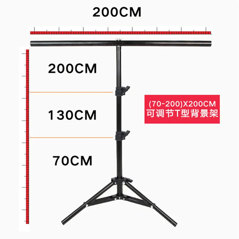 

Metal Photography Tripod Stand Holder T-shape Background Support Bracket Frame for Broadcast Live Stream Photoshop Shooting