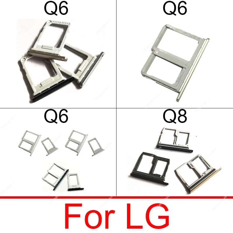 Sim Card Tray Holder For LG Q6 Q8 2017 H970 LG-M700A M700A Single Dual Sim Card  Card Reader Adapter Sim Card Slot Repair Parts