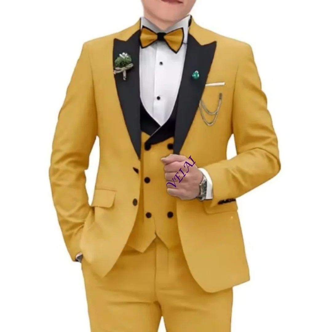 Formal Boys Suit Wedding Tuxedo 3 Pieces Set Kids Blazer Clothes Party Dress 2-16 Years Old Boys Suit Set