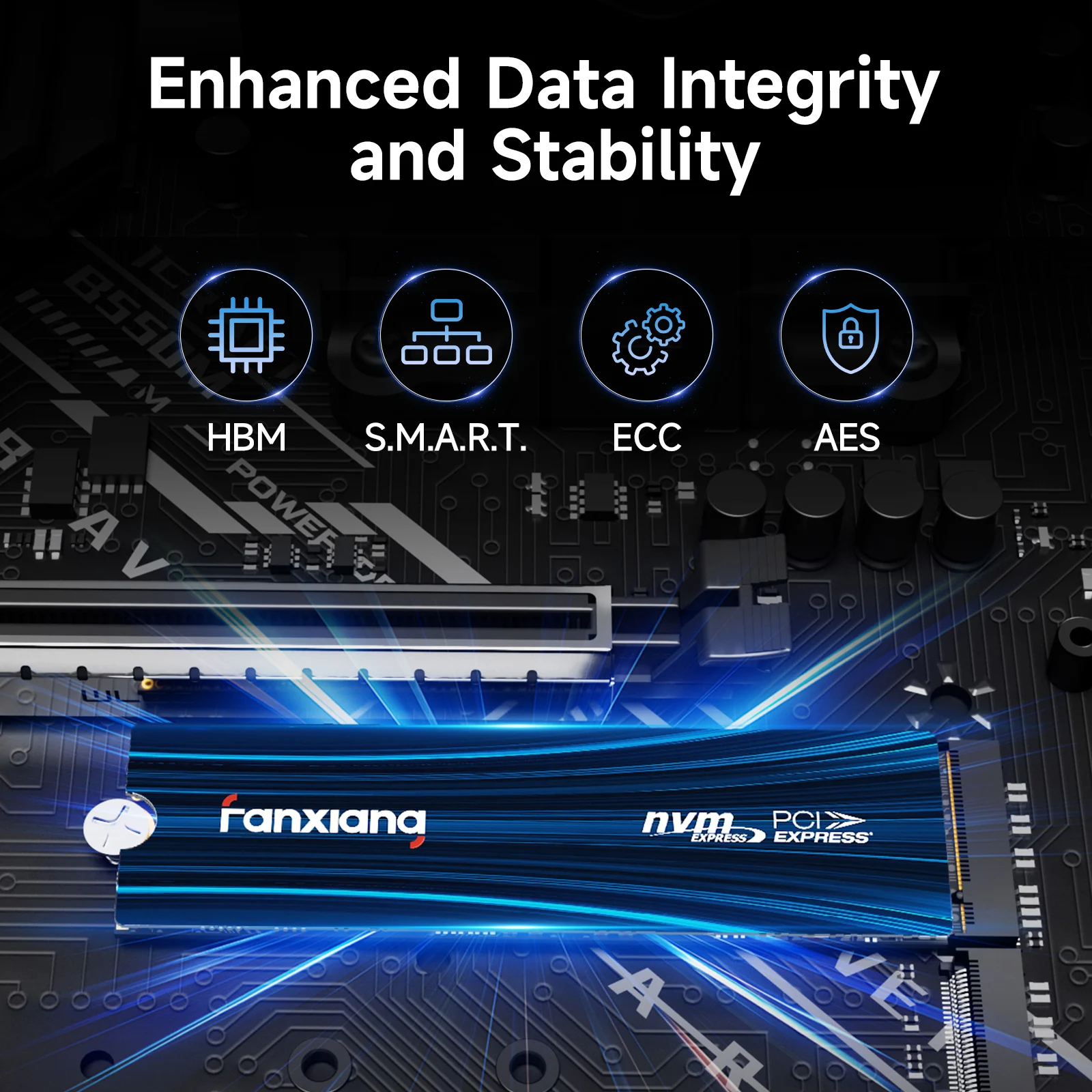 Fanxiang S880E 7300MB/s NVMe M.2 SSD Drive 1TB/2TB/4TB PCIe Gen 4 Gaming SSD Internal Solid State Drive For PS5