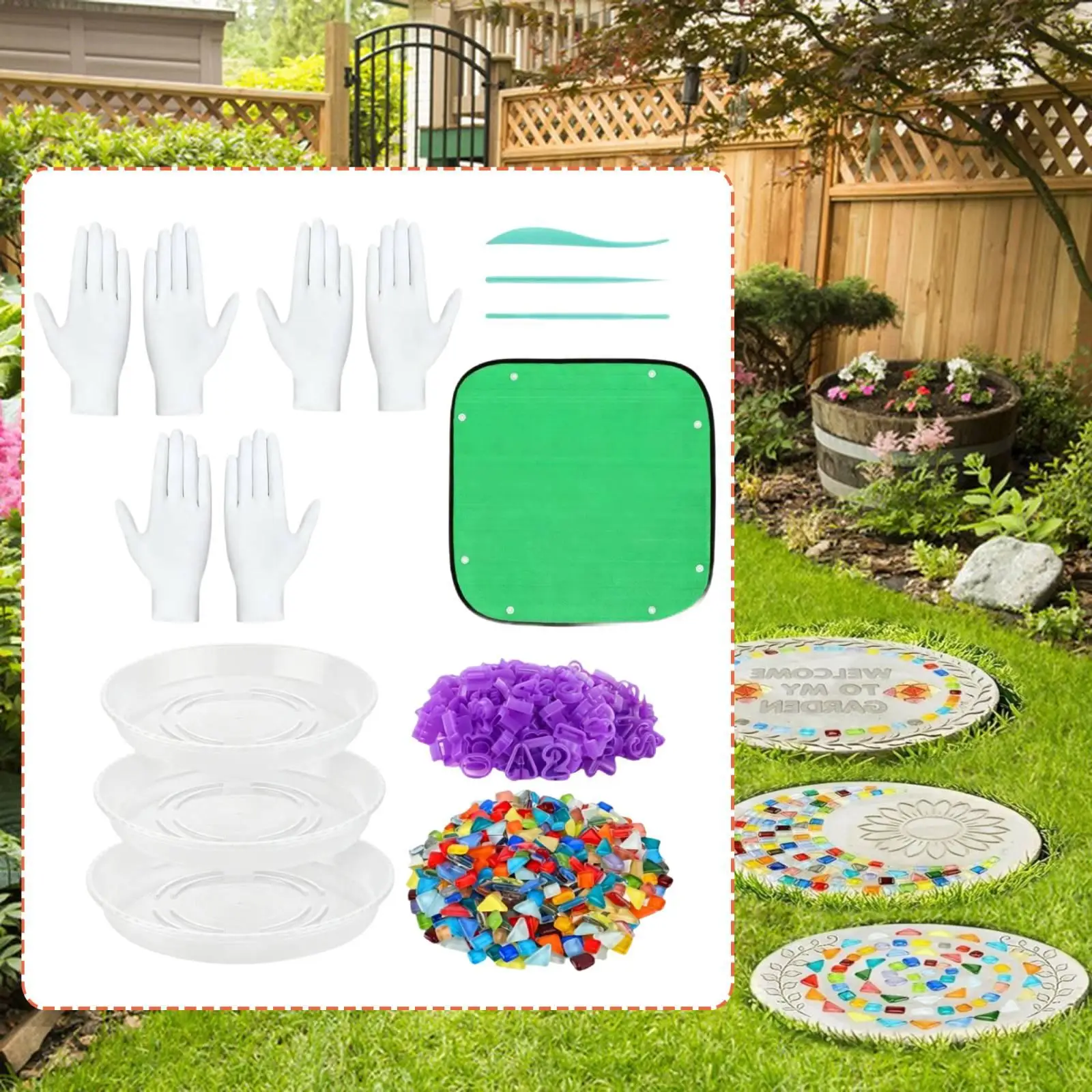 Garden Stepping Stone Castings Reusable Plastic Mold Kit for Yard Walkways and Landscaping Decor