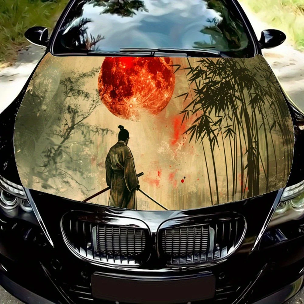 

Warring States Period Samurai Print Car Hood Wrap Color Vinyl Sticker Truck Graphic Bonnet Auto Accessories Decor Decal Gift