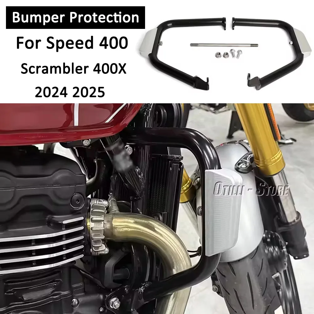 

Suitable For Motorcycle Accessories Speed400 Speed Scrambler 400X 2024- Anti-collision Bar Bumper Frame Protector Engine Guard