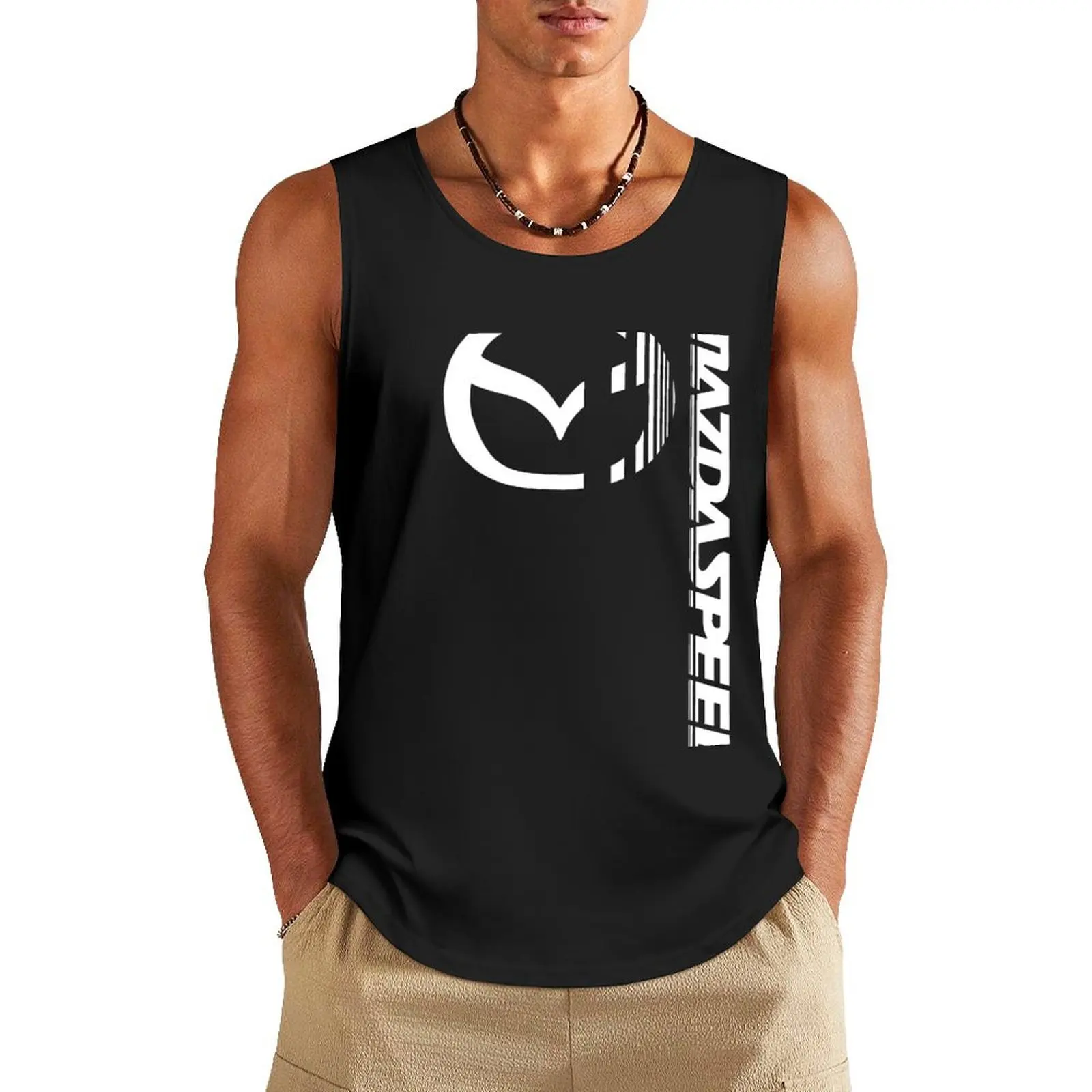 

MAZDASPEED Logo「WHITE PRINT」 Tank Top gym shirt man men clothings