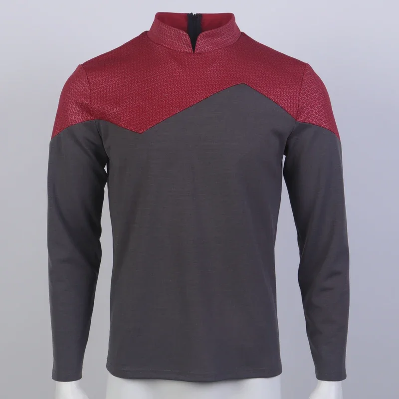 Picard 2 Command Red Uniform Cosplay Starfleet Gold Blue Shirt Costume Halloween ST Accessories