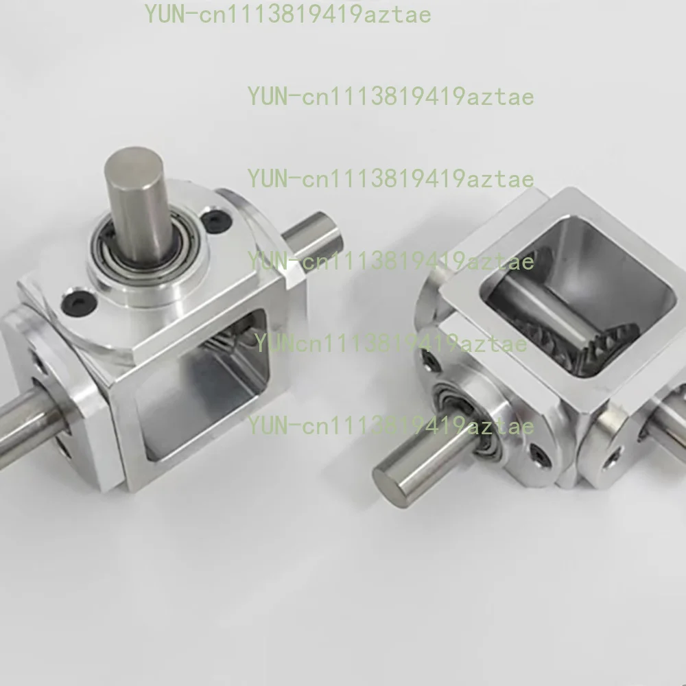 Compact 1:1 T-Type Cross Reversing Shaft Right-Angle Transmission Gearbox with 10mm Shaft - Bevel Gear Reducer