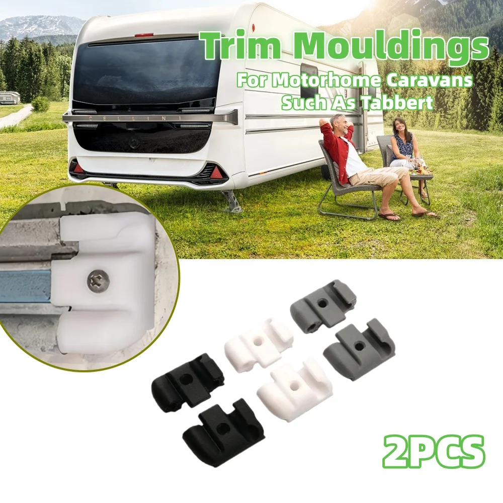 2PCS RV Trim Mouldings End Caps Piping Trim Strip Interior Trim Strip Accessories For Mortorhome Caravans Such As Tabbert