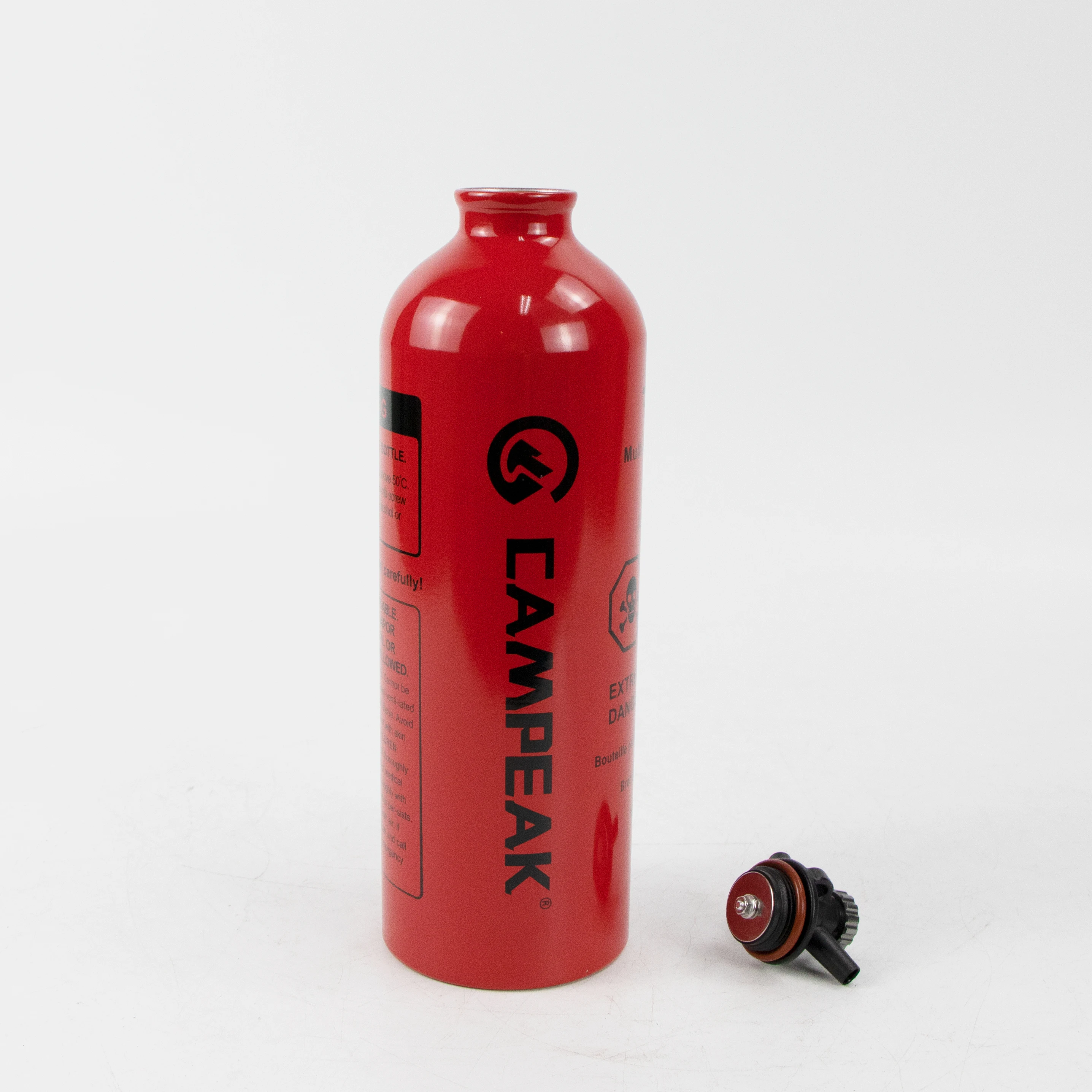 علبة زجاجة الوقود السائلة من CAMPEAK دلو الماء الأحمر سعة 1 لتر للتخييم في الهواء الطلق مع صمام أمان #4