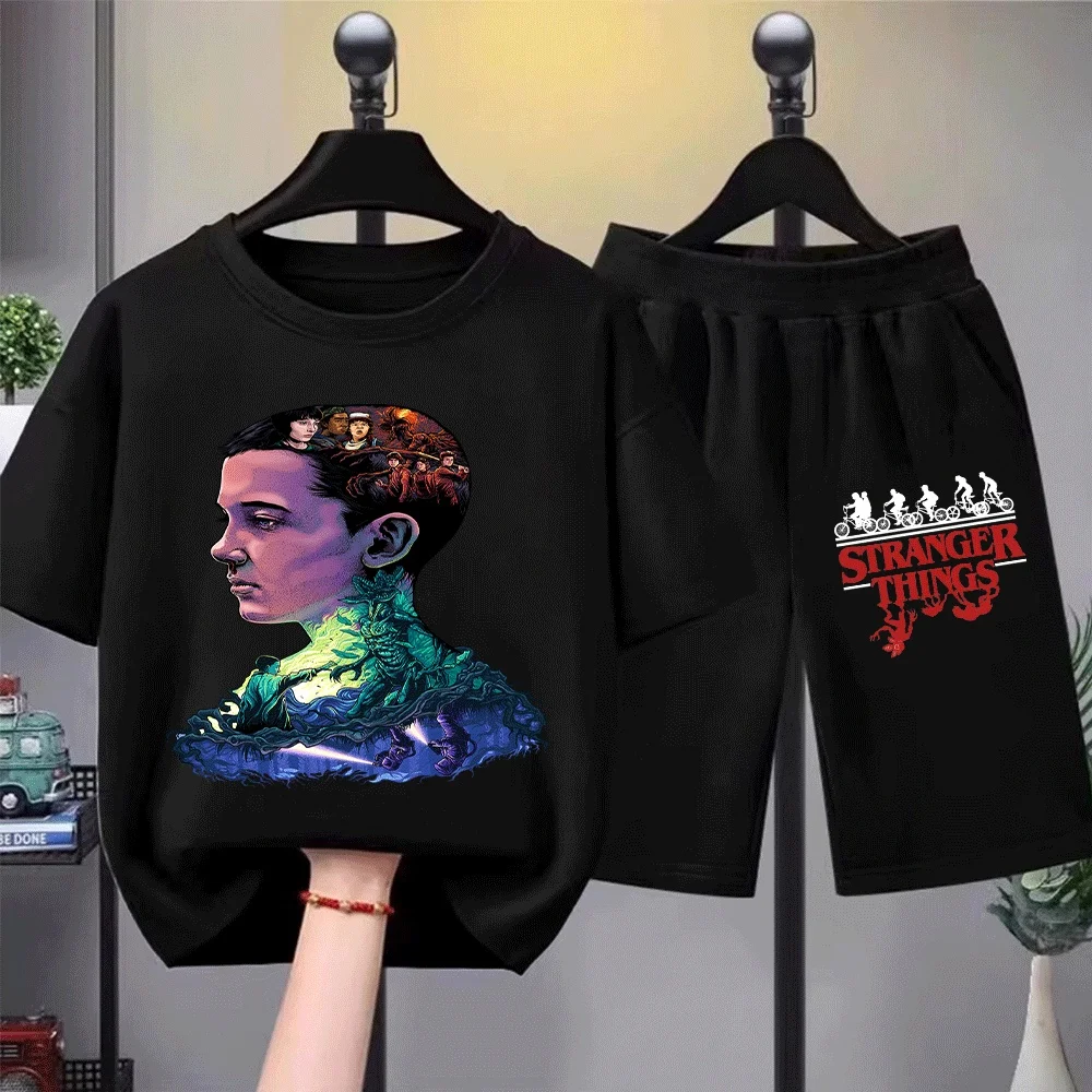 

Детский комплект футболок «Очень странные дела» с изображением культовых персонажей и дизайном Демогоргона для фанатов