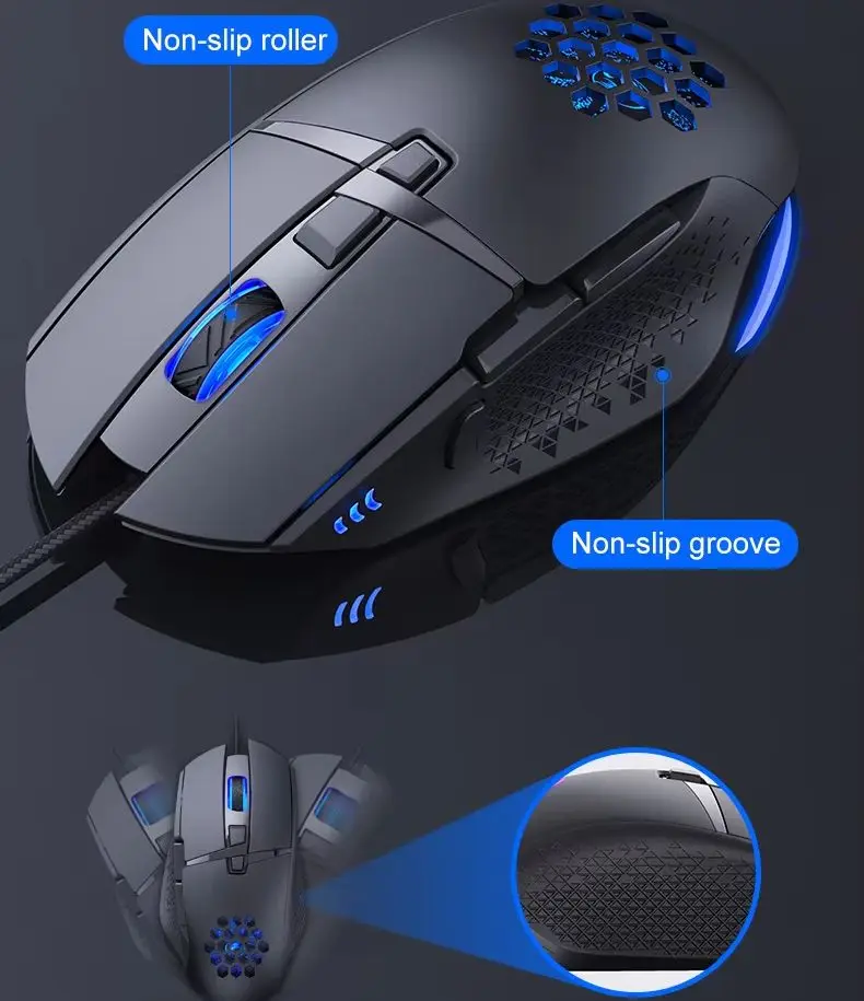 Programming RGB Backlit Wired Gaming Optical Mouse 8-Buttons 7200DPI Adjustable Ergonomic Mouse For PC Computer Laptop Tablet