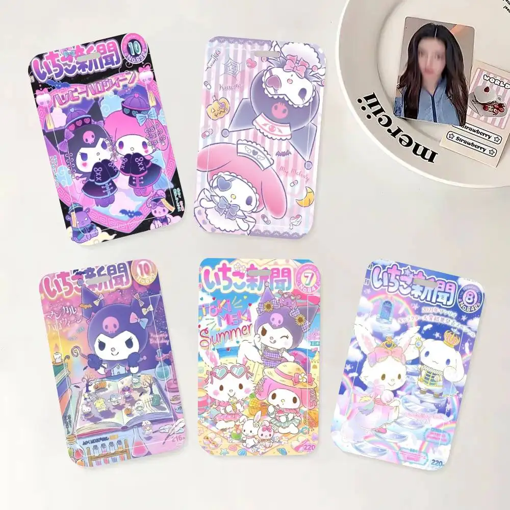 Cute H-Hello K-Kitty Kuromi ID Card Holder Neck Strap Pendant Door Badge Holder Lanyards Keychain Work Credential Case Gift