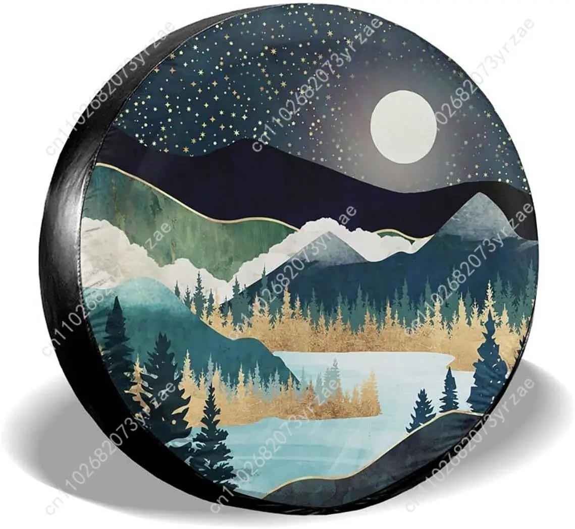 

Mountains Deer Lake Landscape Various Models Car Tire Cover Prevention Sand Dust rainwaterTire Cover Sturdy Durable Tire Covers